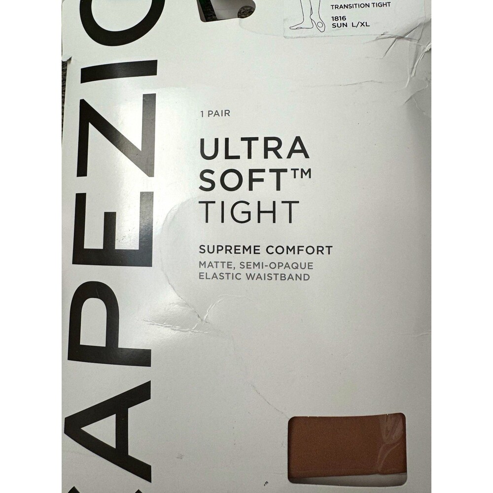 Capezio Ultra Soft Transition Tights Women’s Beige Solid Knit Nylon L/XL